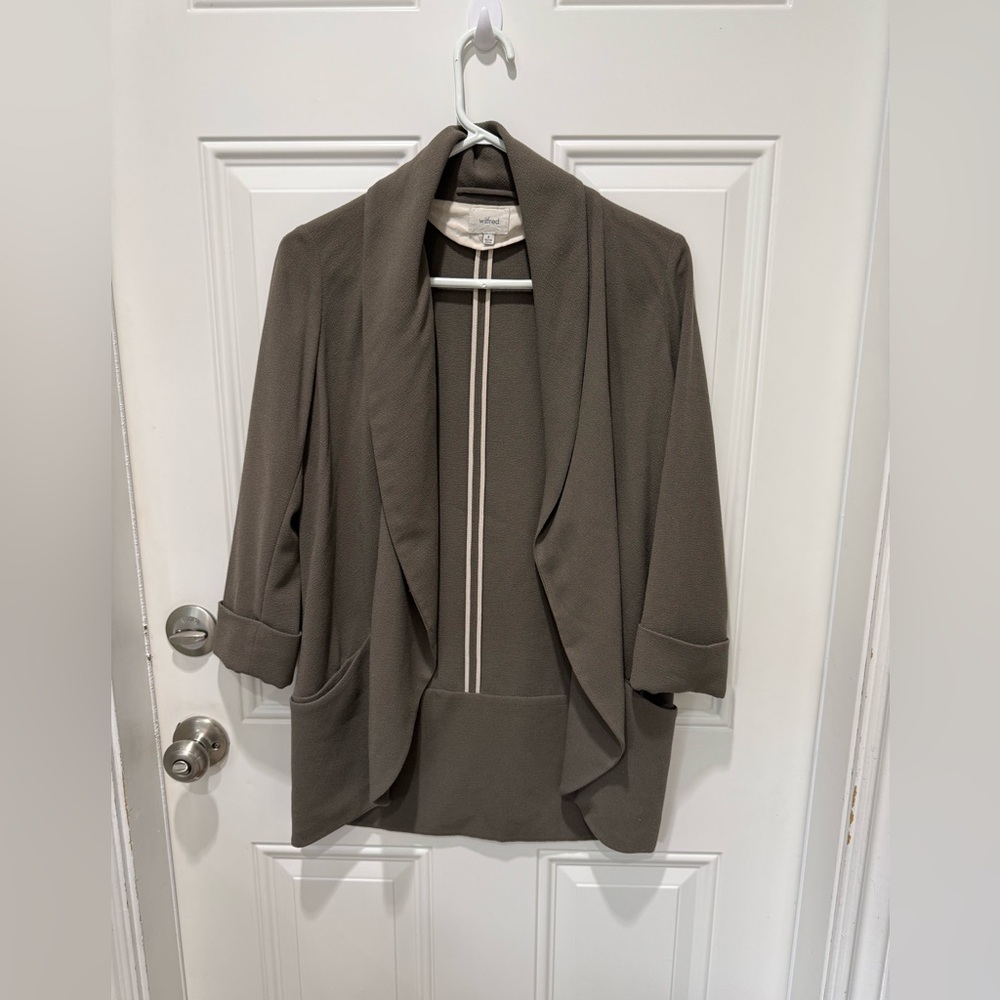 Wilfred Women's Open-Front Taupe Blazer Jacket